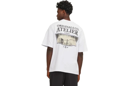 Jack And Jones Jorsantorini Graphic  Ss Crew Neck Sn T-Shirt Ανδρικό (12252644 BRIGHT WHITE)