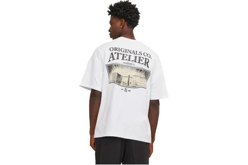 Jack And Jones Jorsantorini Graphic  Ss Crew Neck Sn T-Shirt Ανδρικό (12252644 BRIGHT WHITE)