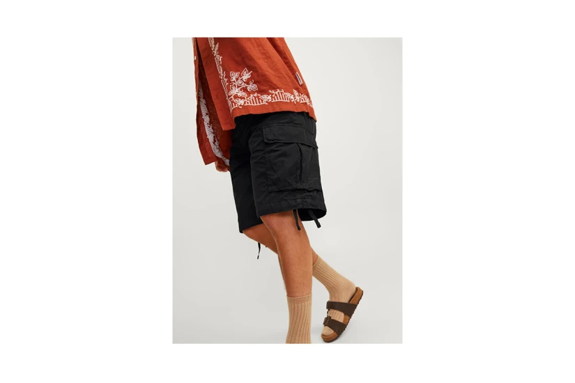 Jack And Jones Cargo Ανδρική Βερμούδα Μαύρη