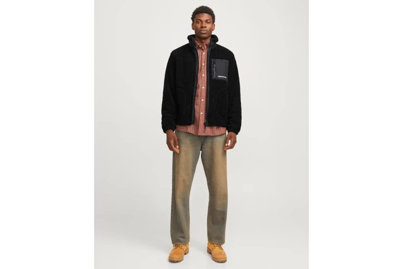 Jack & Jones Ανδρικό Sherpa Μπουφάν Μαύρο