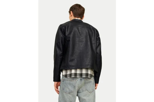 Jack And Jones Jjedylan Clean Pu Μπουφάν Δερματίνη Ανδρικό (12261195 BLACK)