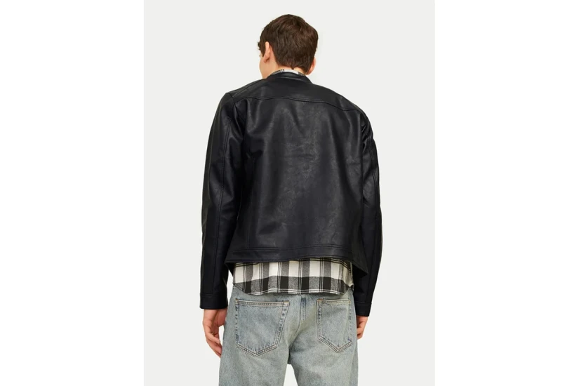 Jack And Jones Ανδρικό Μπουφάν από Δερματίνη Μαύρο