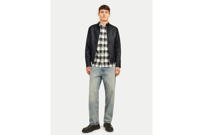 Jack And Jones Ανδρικό Μπουφάν από Δερματίνη Μαύρο