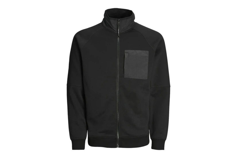 Jack And Jones Ανδρική Ζακέτα Με Κουκούλα Μαύρη