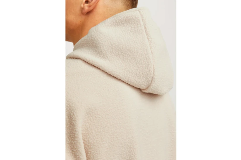 Jack And Jones Fleece Ανδρικό Φούτερ Με Κουκούλα Εκρού