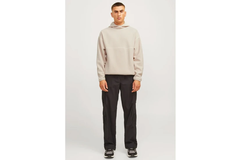 Jack And Jones Fleece Ανδρικό Φούτερ Με Κουκούλα Εκρού