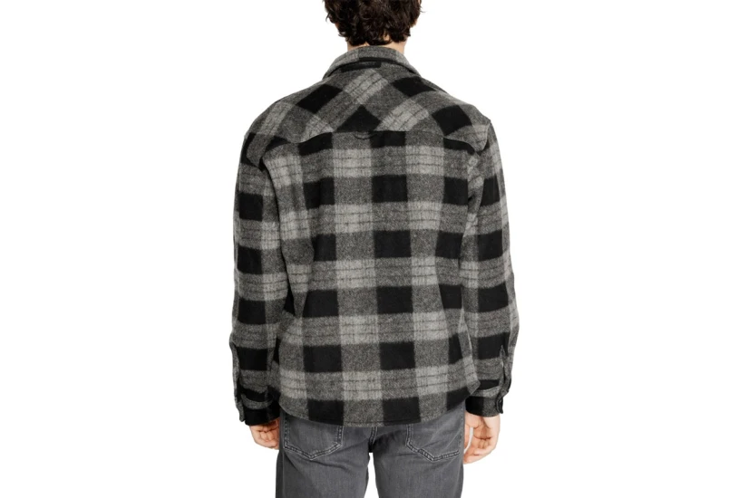 Jack And Jones Ανδρικό Μακρυμάνικο Πουκάμισο Ανθρακί, Μαύρο