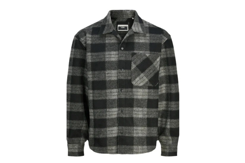 Jack And Jones Ανδρικό Μακρυμάνικο Πουκάμισο Ανθρακί, Μαύρο