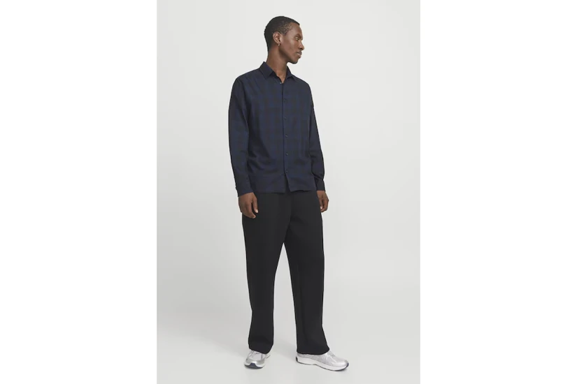 Jack & Jones Jcocharlie Ανδρικό Μακρυμάνικο Πουκάμισο Μπλε Σκούρο, Μαύρο