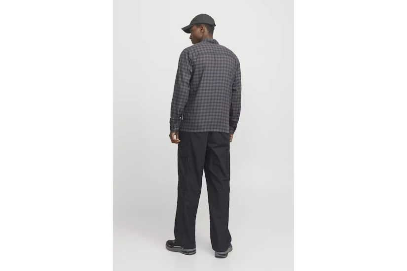 Jack & Jones Jcocharlie Ανδρικό Μακρυμάνικο Πουκάμισο Ανθρακί, Μαύρο
