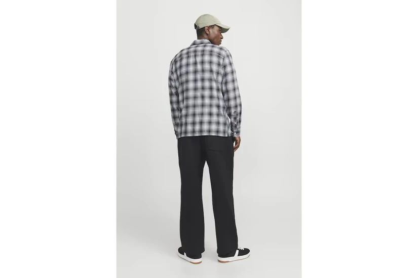 Jack & Jones Jcocharlie Ανδρικό Μακρυμάνικο Πουκάμισο Λευκό, Μαύρο