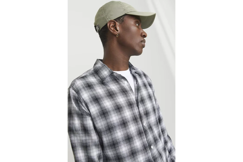Jack & Jones Jcocharlie Ανδρικό Μακρυμάνικο Πουκάμισο Λευκό, Μαύρο