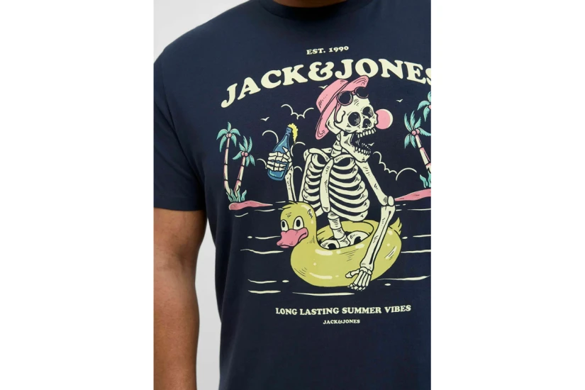 Jack And Jones Ανδρικό Κοντομάνικο T-Shirt Μπλε Σκούρο