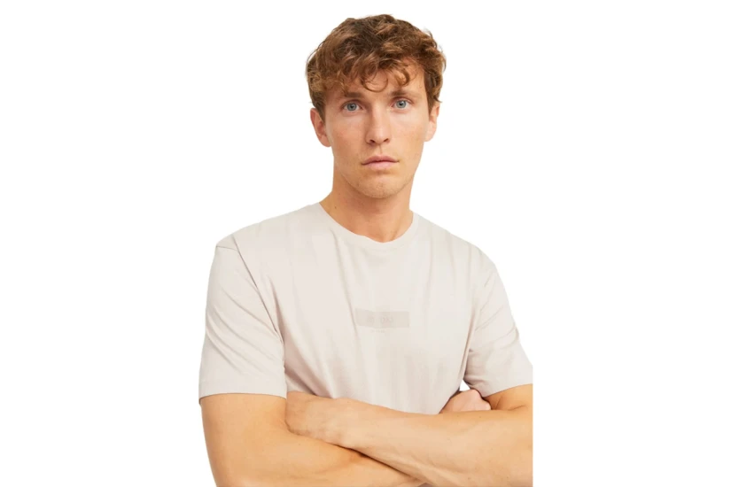 Jack & Jones Jjtaka Ανδρικό Κοντομάνικο T-Shirt Μπεζ