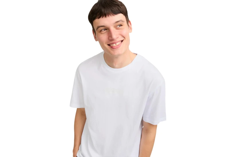 Jack & Jones Jjtaka Ανδρικό Κοντομάνικο T-Shirt Λευκό