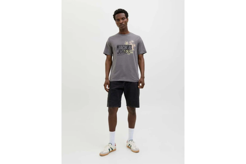 Jack And Jones Jjjaxon Ανδρικό Κοντομάνικο T-Shirt Ανθρακί