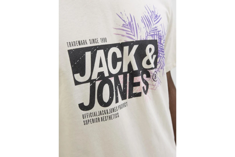 Jack And Jones Jjjaxon Ανδρικό Κοντομάνικο T-Shirt Μπεζ