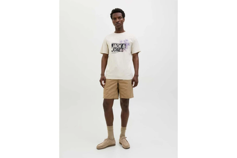 Jack And Jones Jjjaxon Ανδρικό Κοντομάνικο T-Shirt Μπεζ