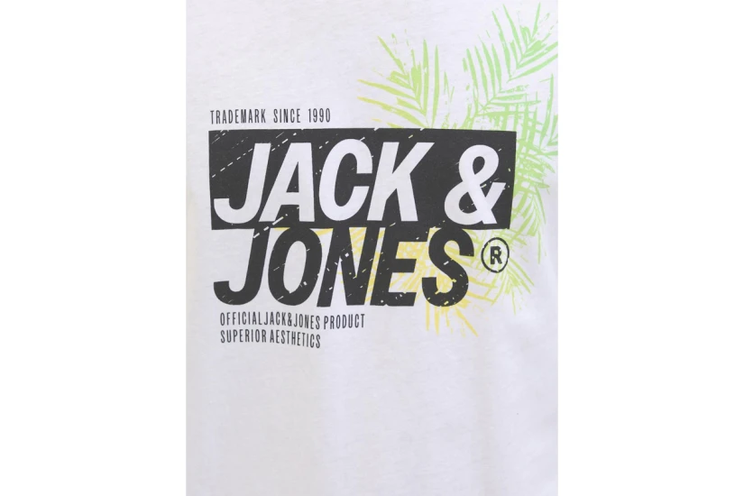 Jack And Jones Jjjaxon Ανδρικό Κοντομάνικο T-Shirt Λευκό