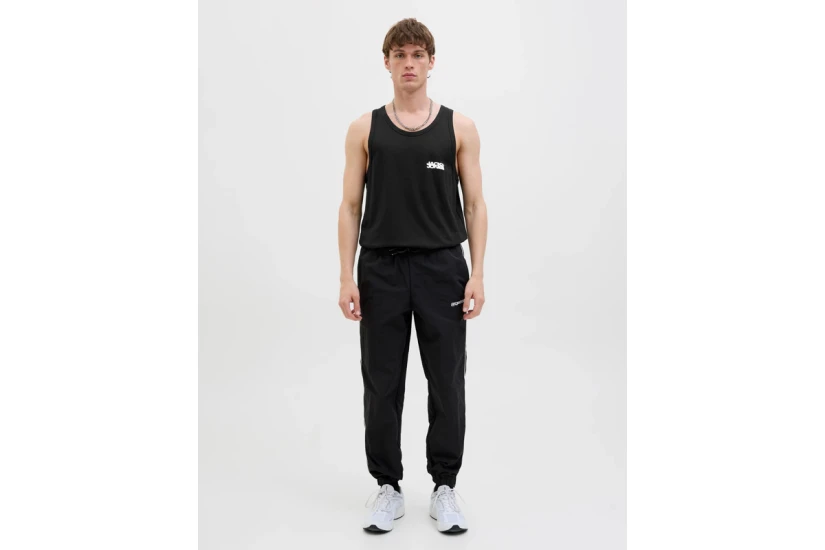 Jack And Jones Jcosago Small Logo Ανδρική Αμάνικη Μπλούζα Μαύρη