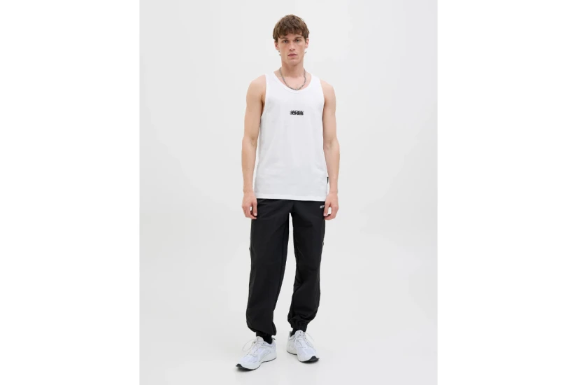 Jack And Jones Jcosago Small Logo Ανδρική Αμάνικη Μπλούζα Λευκή