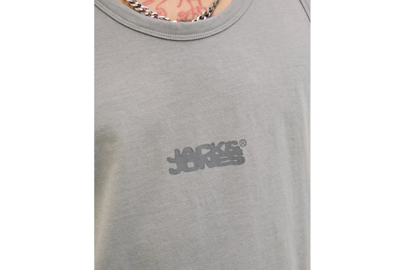 Jack And Jones Jcosago Small Logo Ανδρική Αμάνικη Μπλούζα Γκρι