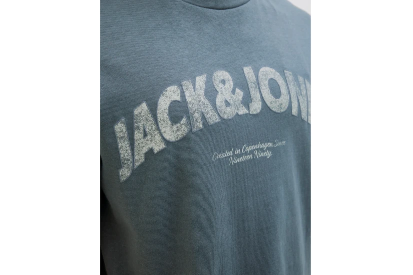 Jack And Jones Ανδρικό Κοντομάνικο T-Shirt Γκρι Σκούρο