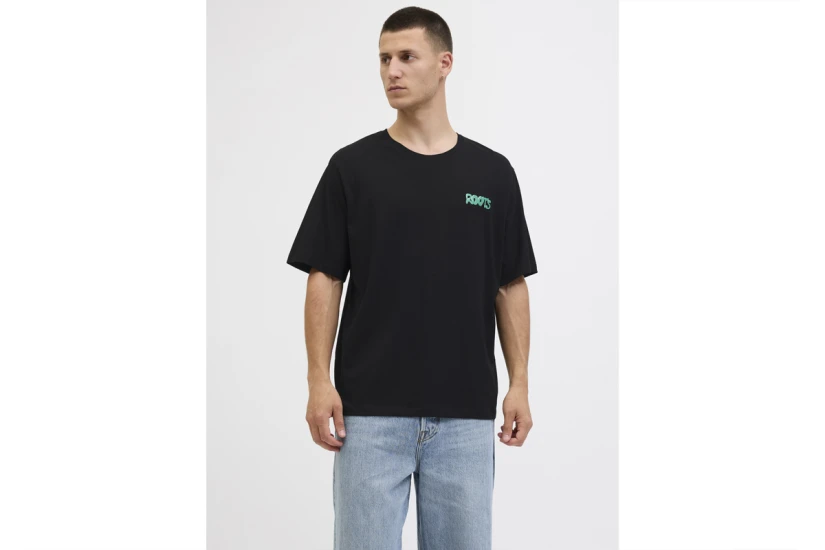 Jack And Jones Jjwobly Ανδρικό Κοντομάνικο T-Shirt Μαύρο
