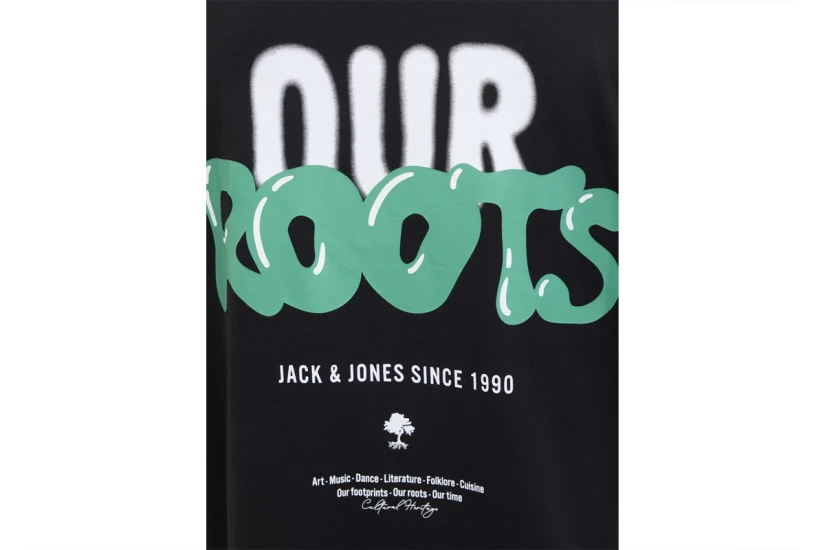 Jack And Jones Jjwobly Ανδρικό Κοντομάνικο T-Shirt Μαύρο