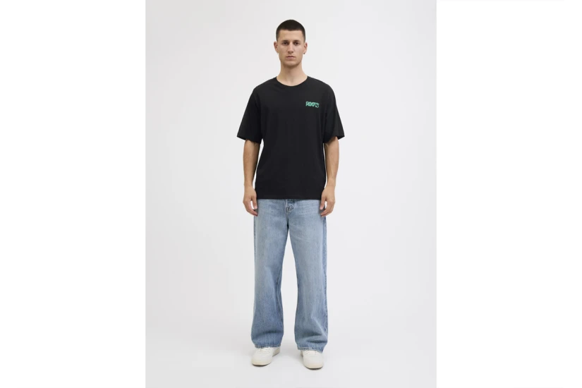 Jack And Jones Jjwobly Ανδρικό Κοντομάνικο T-Shirt Μαύρο