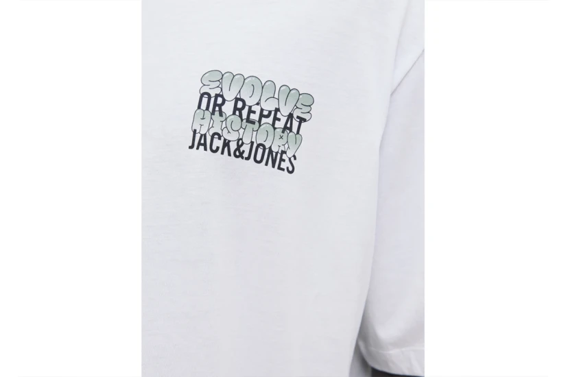 Jack And Jones Jjwobly Ανδρικό Κοντομάνικο T-Shirt Λευκό