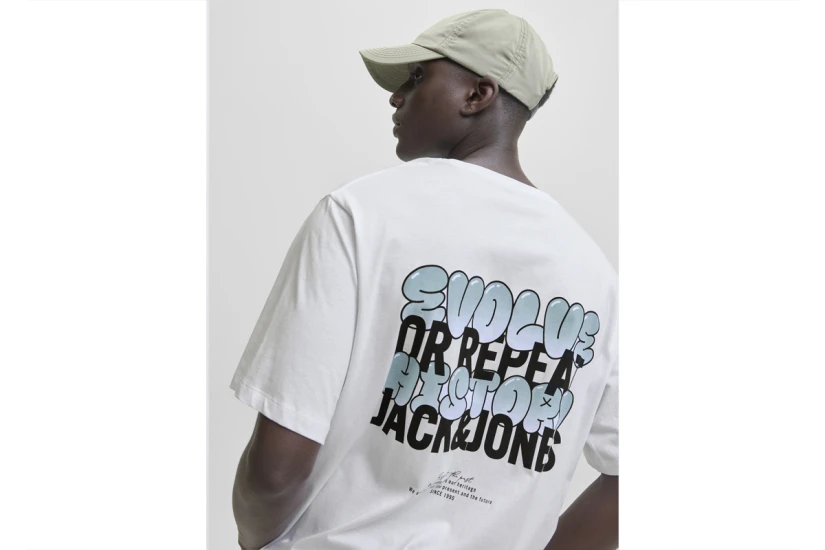 Jack And Jones Jjwobly Ανδρικό Κοντομάνικο T-Shirt Λευκό