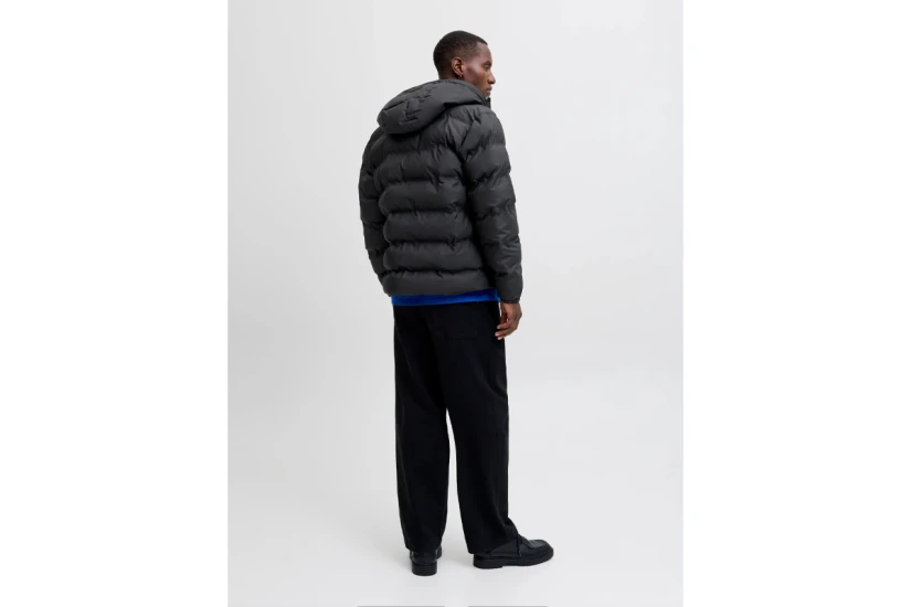 Jack And Jones Ανδρικό Μπουφάν Puffer με Κουκούλα Μαύρο