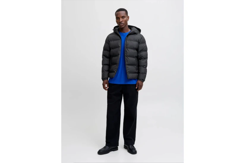 Jack And Jones Ανδρικό Μπουφάν Puffer με Κουκούλα Μαύρο