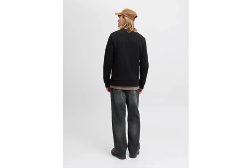 Jack And Jones Jjbrandy Logo Μπλούζα Με Λαιμόκοψη Ανδρική (12279256 BLACK)
