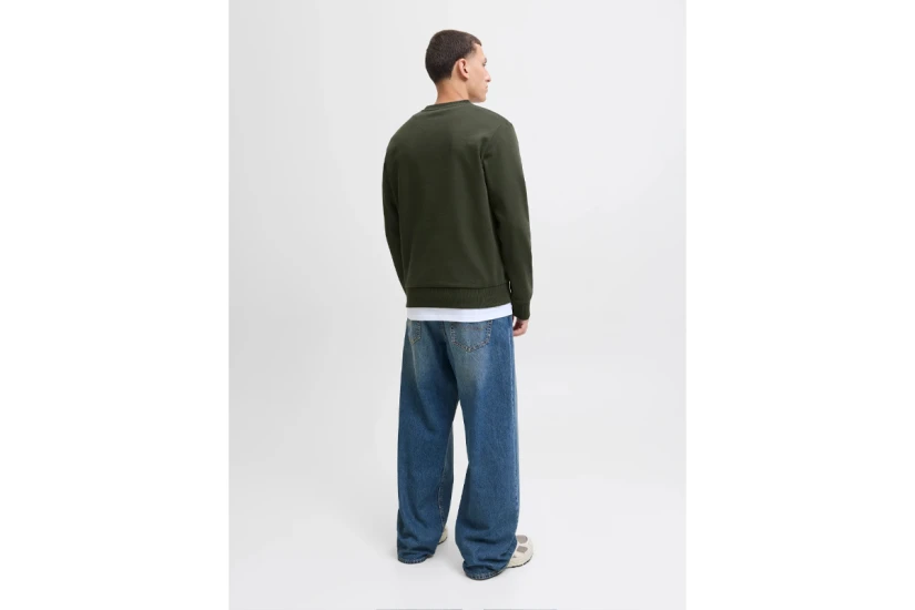 Jack And Jones Ανδρική Μακρυμάνικη Μπλούζα με Λαιμόκοψη Κυπαρισσί