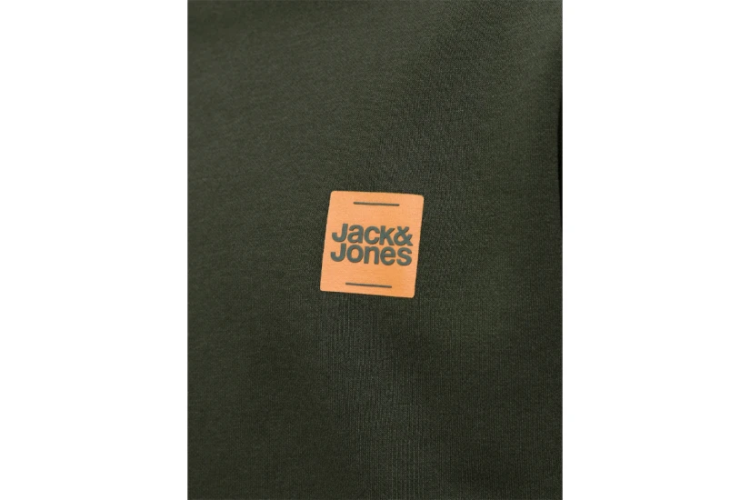 Jack And Jones Ανδρική Μακρυμάνικη Μπλούζα με Λαιμόκοψη Κυπαρισσί
