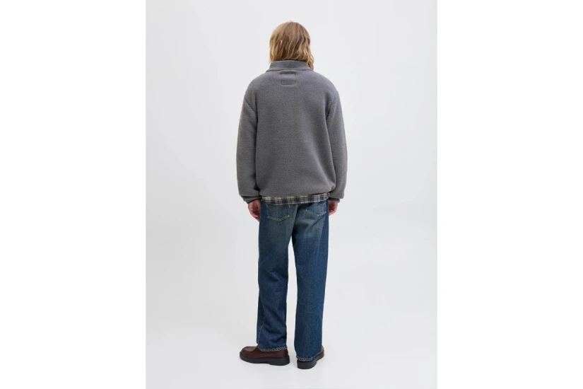 Jack And Jones Ανδρική Ζακέτα Fleece Ανθρακί, Μαύρη