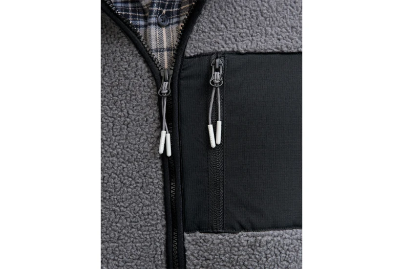 Jack And Jones Ανδρική Ζακέτα Fleece Ανθρακί, Μαύρη