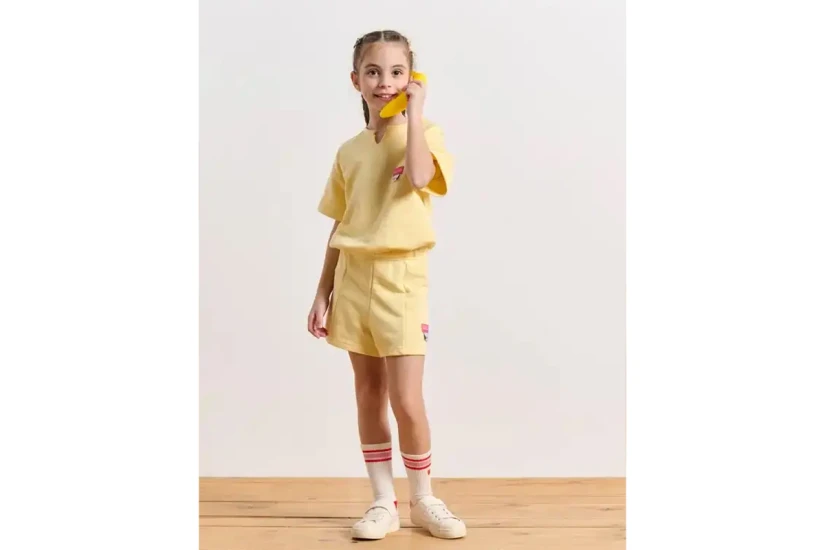 Body Talk Less Is More Mini Me Παιδικό Κοντομάνικο T-Shirt Κίτρινο