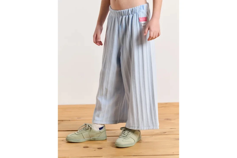 Body Talk Terry Stripes Mini Me Παιδικό Ψηλόμεσο Παντελόνι Κάπρι Γαλάζιο