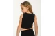 Body Talk Ribbed Παιδικό Αμάνικο Crop Top Μαύρο