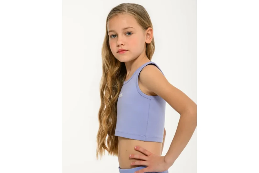 Body Talk Ribbed Παιδικό Αμάνικο Crop Top Λιλά