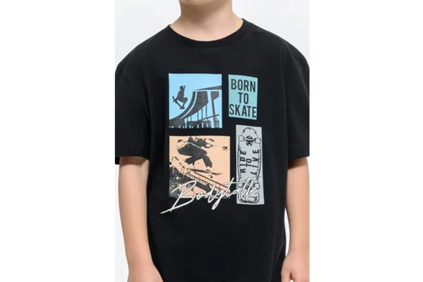 Body Talk Born To Skate Παιδικό Κοντομάνικο T-Shirt Μαύρο