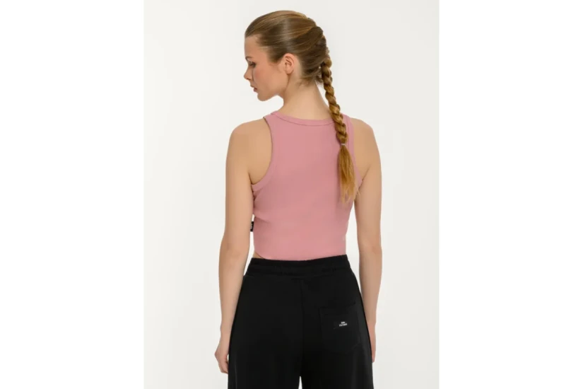 Body Talk Γυναικείο Αμάνικο Crop Top Ροζ