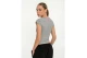 Body Talk Modal Blend Γυναικείο Κοντομάνικο Crop Top Γκρι