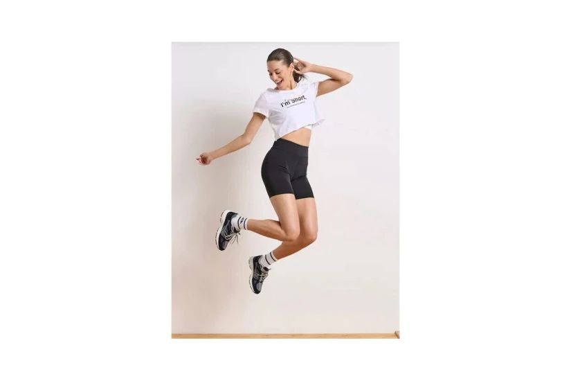 Body Talk High-Waisted Cycling Γυναικείο Κοντό Κολάν Μαύρο