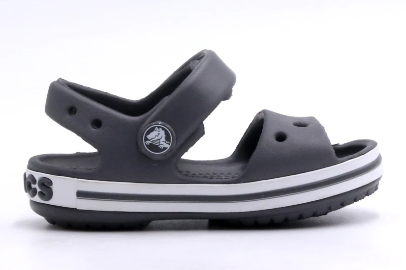 Crocs Crocband Βρεφικά-Παιδικά Σανδάλια Ανθρακί, Λευκά