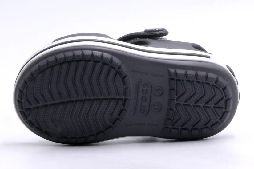 Crocs Crocband Βρεφικά-Παιδικά Σανδάλια Ανθρακί, Λευκά