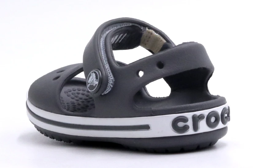 Crocs Crocband Βρεφικά-Παιδικά Σανδάλια Ανθρακί, Λευκά